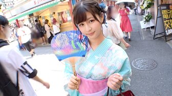 200GANA2789 淺草拾獲可愛浴衣妹妹 不脫就操射得滿臉都是