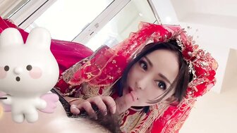 金主爸爸的要求穿著中式和西式婚紗啪啪[1]